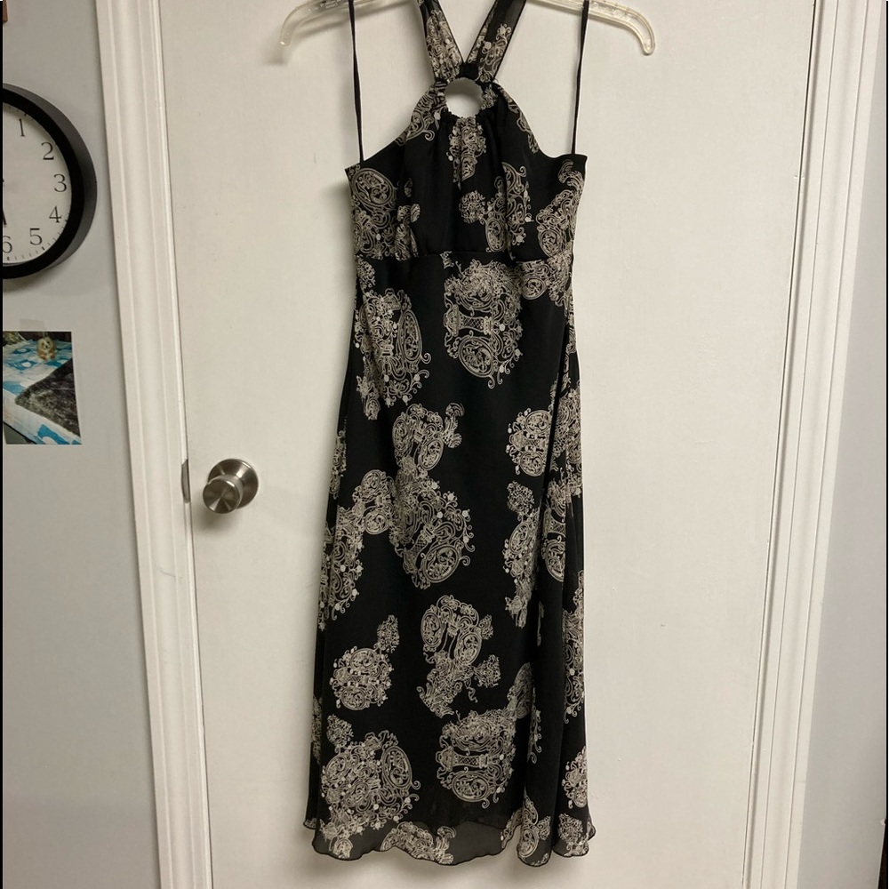 Very cute black & white/ivory halter dress